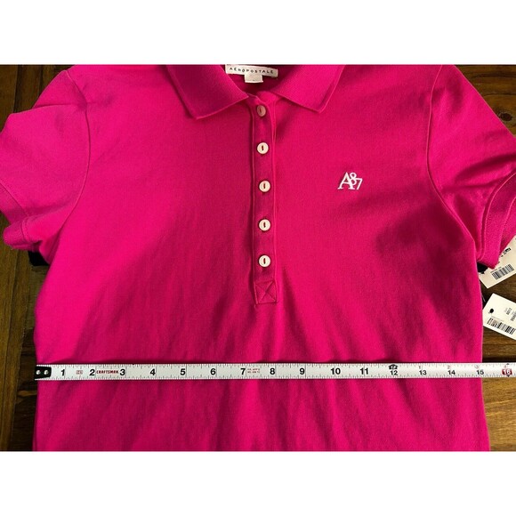 Aeropostale A87 Juniors Polo Shirts Lot Of 2 NWT Pink Navy Large School Uniform - Picture 5 of 6